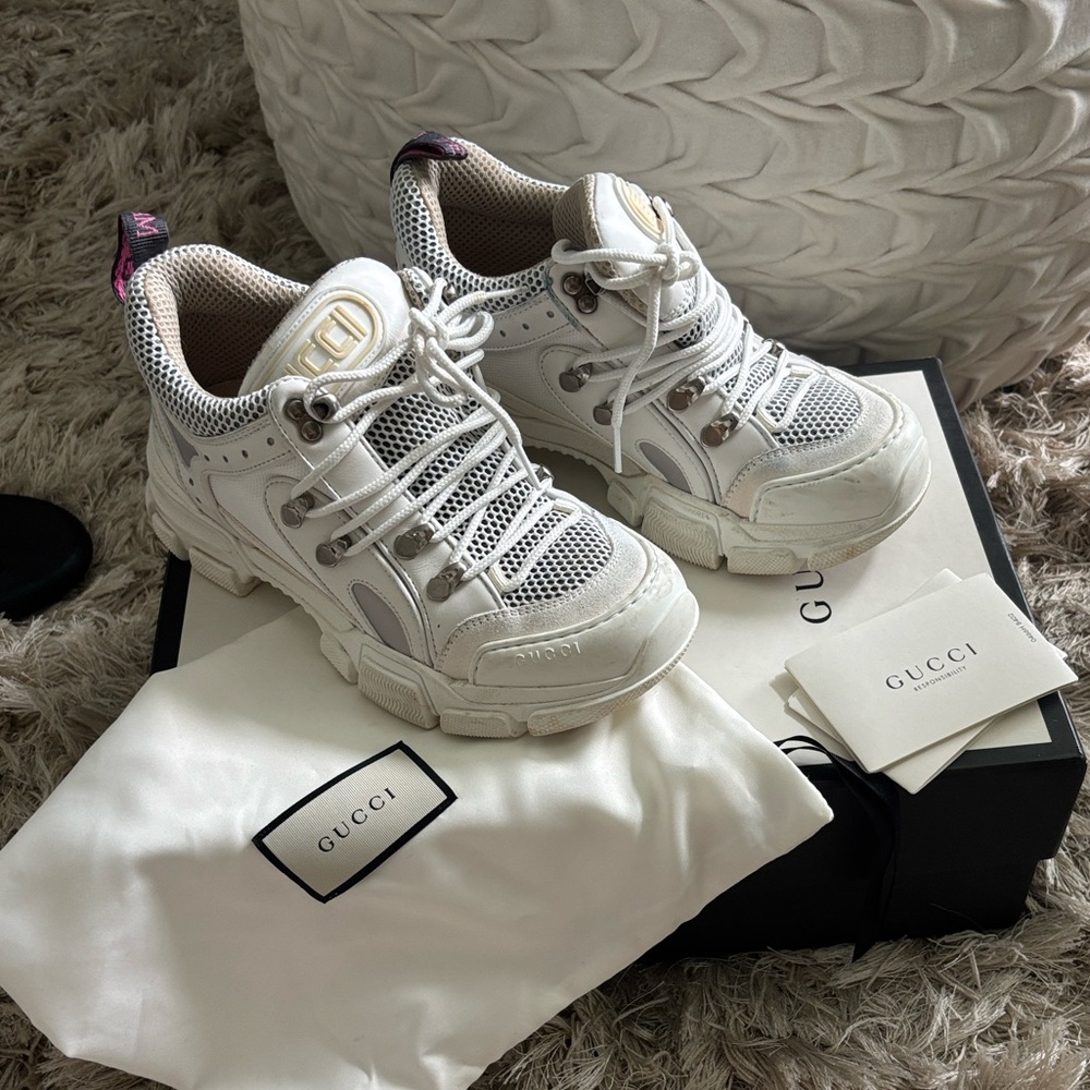 Gucci White and Gray Women's Sneakers